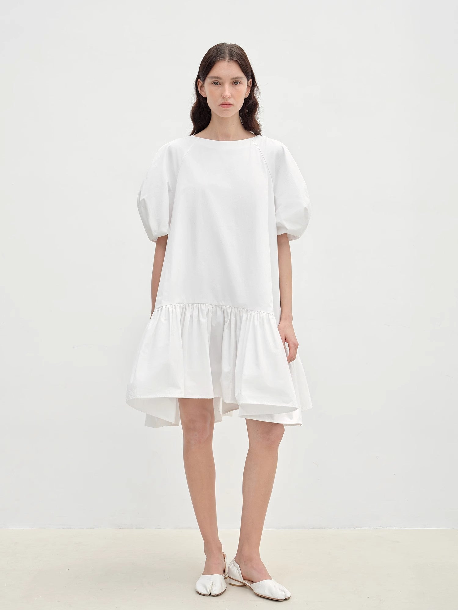 "Ailande" round neck puff sleeve temperament dress for women summer
